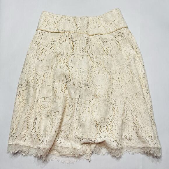 To The Max Skirt Women’s Sz 6 Linen Lace Ivory Lined (A0127) - Picture 4 of 6